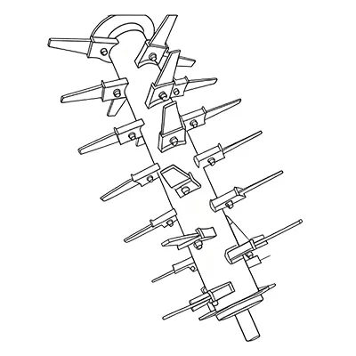 Crusher cutter shaft